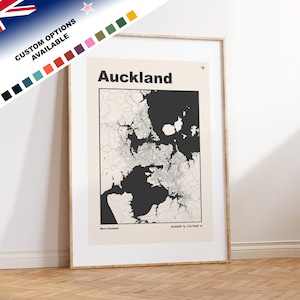 Auckland Carte imprimée - Nouvelle-Zélande - Carte de la ville de la Nouvelle-Zélande - Carte personnalisée