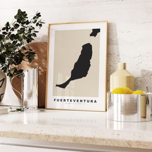 Fuerteventura Print - Custom Map Print - Personalised Text Gift Options - Frames/Canvas Options - Vintage Style Map Print