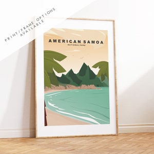 American Samoa Print - US National Park Travel Poster - Prints, Framed or Canvas - USA National Parks - Samoa Travel Poster - Gift