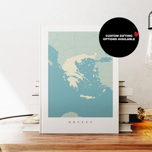 Griechenland Notizbuch - A5 oder A4 - Landkarte Notizbuch - Hardcover Journal - Ringgebundenes Notizbuch - Liniert - Diagramm - Normalpapier - Kleines Geschenk - Geschenk