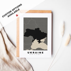 Tarjeta de felicitación personalizada de Ucrania - Sobre Kraft incluido - Texto personalizado - Tarjeta de felicitación de Ucrania - Aniversario - Viaje sorpresa - Cumpleaños