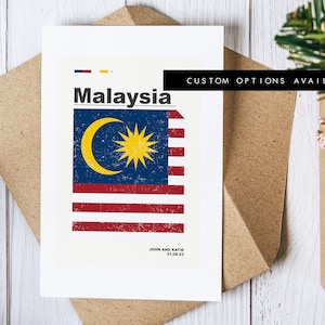 Malaysia Grußkarte - Individuelle Grußkarte - Blanko Karte - Recycling Umschlag inklusive - Grußkarte - Geburtstag - Jubiläum - Reise