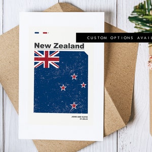 New Zealand Greeting Card - Custom Greeting Card - Blank Card - Recycled Envelope Included - Greeting Card - Birthday - Anniversary - Trip