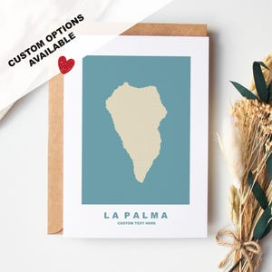Tarjeta de felicitación de La Palma - Opciones personalizadas disponibles - Sobre reciclado incluido