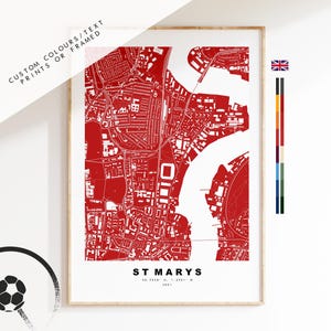 Custom Stadium Map Print - Any Football Stadium - Stadium Map - Gifts For Him - Gift For Dad - Prints or Framed Prints - Southampton