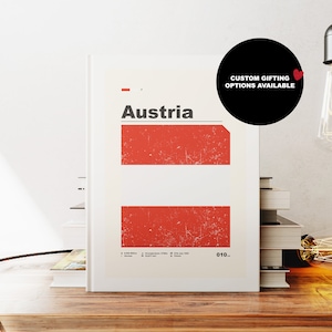 Carnet de notes Autriche - Drapeau - A5 ou A4 - Carnet de cartes - Journal à couverture rigide - Carnet à reliure à anneaux - Ligné - Graphique - Papier ordinaire - Petit cadeau - Cadeau
