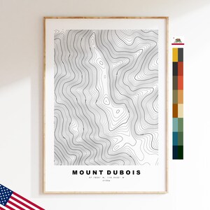 Mount Dubois Druck - Vereinigte Staaten - Konturkarte - Topographie - Topografische Karte - Druck - Poster - Kartendruck