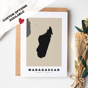Madagaskar individuelle Grußkarte - Kraft Umschlag enthalten - Benutzerdefinierter Text - Madagaskar Grußkarte - Jubiläum - Überraschungsreise - Geburtstag
