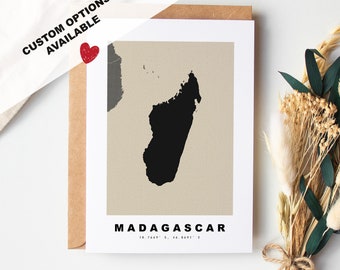 Madagascar Custom Greeting Card - Kraft Envelope Included - Custom Text - Madagascar Greeting Card - Anniversary - Surprise Trip - Birthday