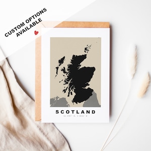 Cartão de felicitações personalizado da Escócia - Envelope Kraft incluído - Texto personalizado - Cartão de felicitações da Escócia - Aniversário - Viagem surpresa - Aniversário