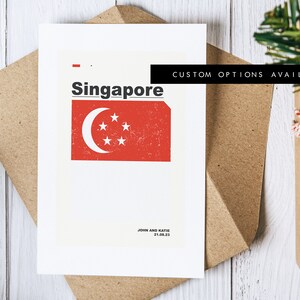 Tarjeta de felicitación de Singapur - Tarjeta de felicitación personalizada - Tarjeta en blanco - Sobre reciclado incluido - Tarjeta de felicitación - Cumpleaños - Aniversario - Viaje