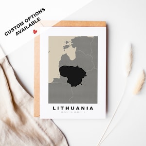 Aangepaste wenskaart Litouwen - Kraft envelop inbegrepen - aangepaste tekst - Litouwen wenskaart - jubileum - verrassingsreis - verjaardag