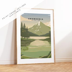 Snowdonia - Gales - Cartel de viaje - Impresión de viaje - Impresión - Cartel - Arte de pared