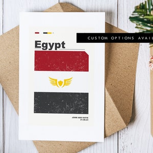 Tarjeta de felicitación de Egipto - Tarjeta de felicitación personalizada - Bandera de Egipto - Tarjeta en blanco - Sobre reciclado incluido - Tarjeta de felicitación de Egipto - Cumpleaños
