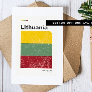 Tarjeta de felicitación de Lituania - Tarjeta de felicitación personalizada - Tarjeta en blanco - Sobre reciclado incluido - Tarjeta de felicitación - Cumpleaños - Aniversario - Viaje