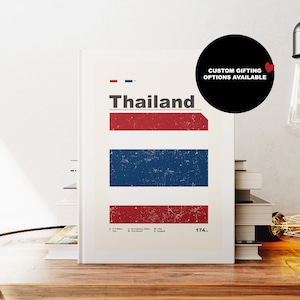 Carnet de notes Thaïlande - A5 ou A4 - Carnet de cartes - Journal à couverture rigide - Carnet de notes à anneaux - Ligné - Graphique - Papier ordinaire - Petit cadeau - Cadeau