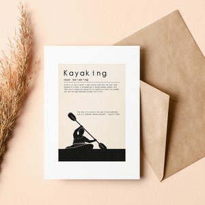 Kayaking Grußkarte - Blanko Karte - mit recyceltem Umschlag - Kayaking - Kayaking Karte - Geschenk für Kayakisher - Karte für Kayaking