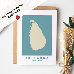 Sri Lanka Greeting Card - Opzioni personalizzate Disponibile - busta riciclata inclusa