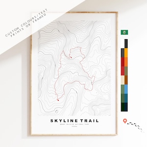 Skyline Trail (Washington USA) - Carte de randonnée - Carte des contours - Carte d'itinéraire - Carte des sentiers