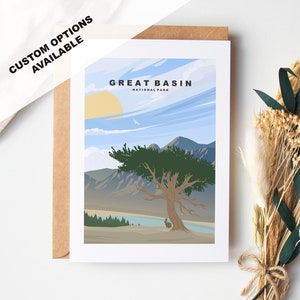 Cartão de felicitações da Grande Bacia - Parque Nacional da Grande Bacia - Cartões de felicitações dos Parques Nacionais dos EUA - Envelope incluído - Cartão reciclado branco