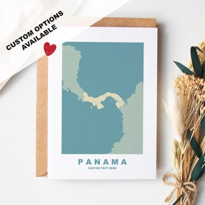 Tarjeta de felicitación de Panamá - Opciones personalizadas disponibles - Sobre reciclado incluido