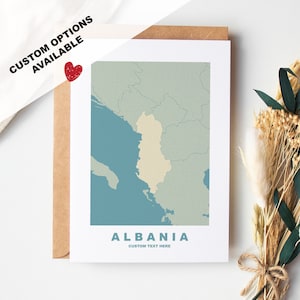 Tarjeta de felicitación de Albania - Opciones personalizadas disponibles - Sobre reciclado incluido