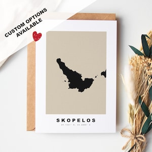 Carte de voeux personnalisée Skopelos - Enveloppe Kraft incluse - Texte personnalisé - Carte de voeux - Carte personnalisée - Skopelos - - Grèce