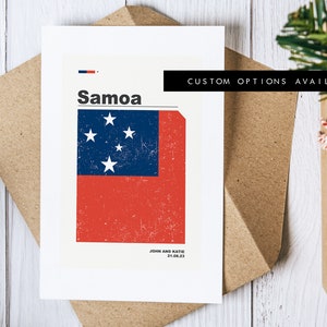 Samoa-wenskaart - aangepaste wenskaart - blanco kaart - gerecyclede envelop inbegrepen - wenskaart - verjaardag - jubileum - reis
