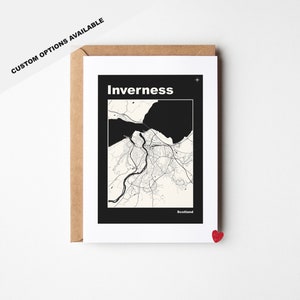 Inverness-wenskaart - aangepaste opties beschikbaar - Schotland - mat karton - envelop inbegrepen - gratis verzending in het VK