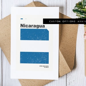 Cartão de felicitações da Nicarágua - Cartão de felicitações personalizado - Cartão em branco - Envelope reciclado incluído - Cartão de felicitações - Aniversário - Aniversário - Viagem