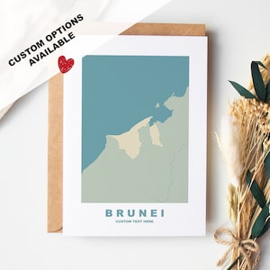 Brunei-wenskaart - aangepaste opties beschikbaar - kraftenvelop inbegrepen - jubileum - verjaardag - verrassingsreis - aangepaste kaart