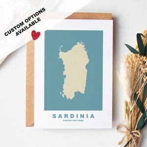 Carta di auguri Sardegna - Opzioni personalizzate Disponibile - busta riciclata inclusa
