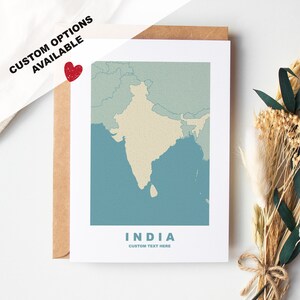 Cartão de felicitações da Índia - Opções personalizadas disponíveis - Envelope Kraft incluído - Aniversário - Aniversário - Viagem surpresa - Cartão personalizado