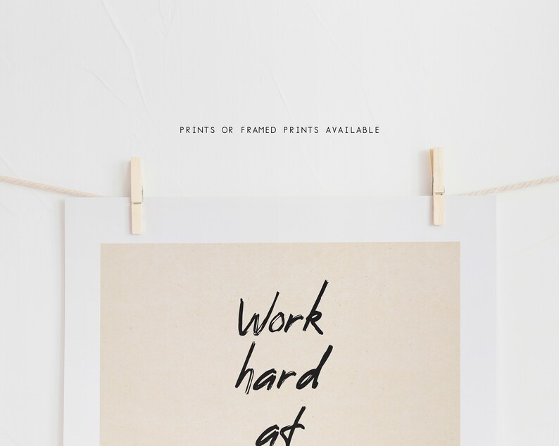 Work Hard at Work Worth Doing Quote Print Quote Print Typography Art Poster Print Theodore Roosevelt Famous Quote Motivational image 3