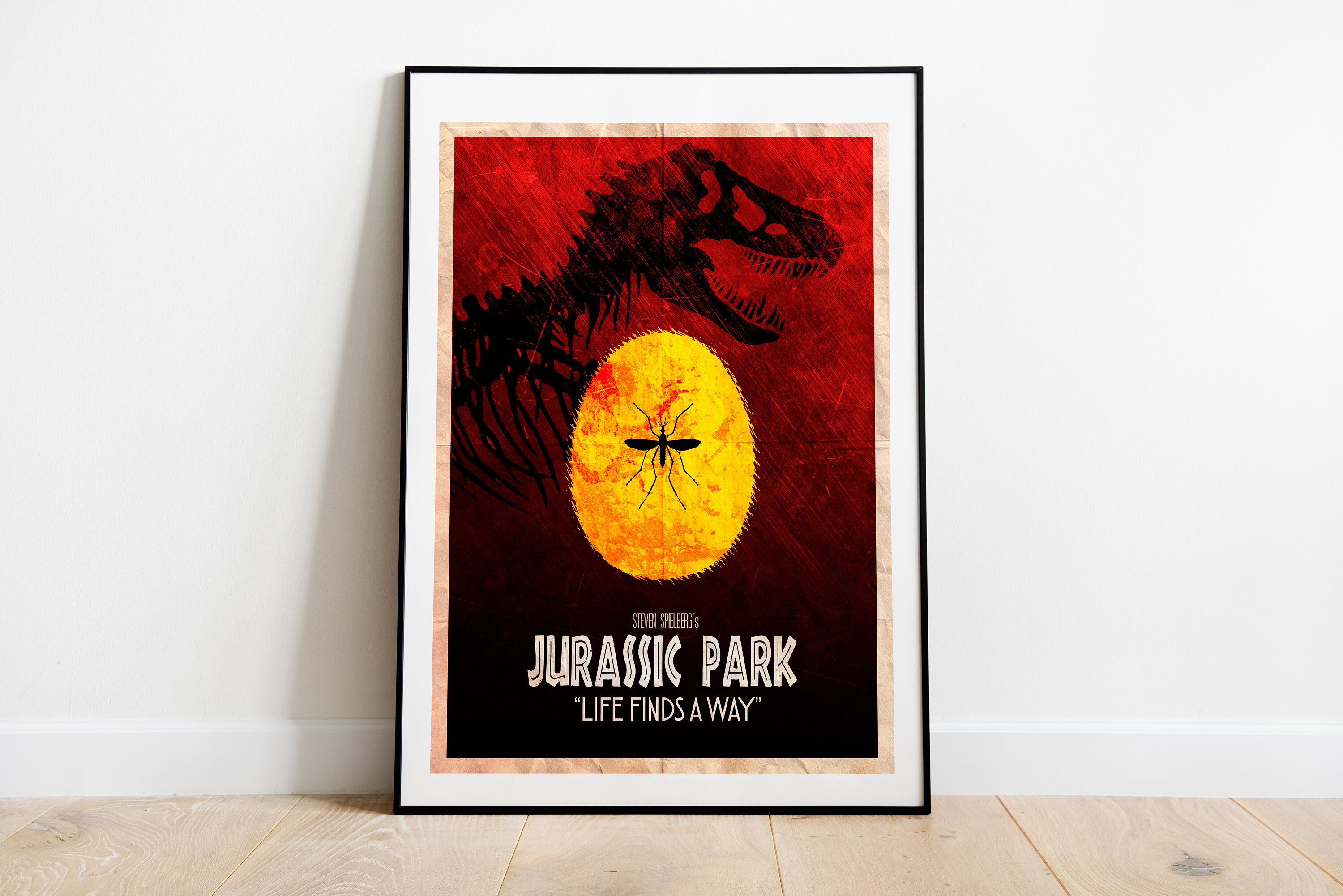 Jurassic Park Poster - Wall Art Print - Amber Crystal - T-Rex - (Avai…