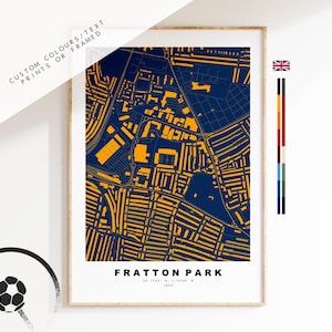 Aangepaste stadionkaart afdrukken - elk voetbalstadion - stadionkaart - cadeaus voor hem - cadeau voor papa - prenten of ingelijste prenten - Portsmouth