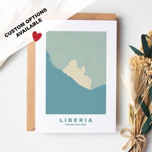 Liberia-wenskaart - aangepaste opties beschikbaar - kraftenvelop inbegrepen - jubileum - verjaardag - verrassingsreis - aangepaste kaart