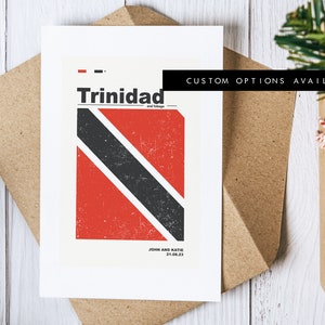 Carte de voeux Trinité-et-Tobago - Carte de voeux personnalisée - Carte vierge - Enveloppe recyclée incluse - Carte de voeux - Anniversaire - Anniversaire