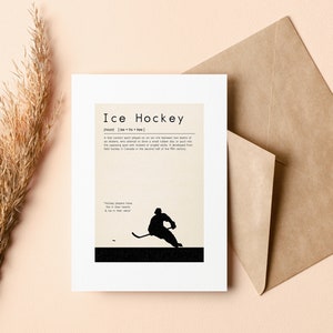 Carte de voeux de hockey sur glace - Carte vierge - Enveloppe recyclée incluse - Hockey sur glace - Carte de hockey sur glace - Carte pour fan de hockey sur glace - Anniversaire