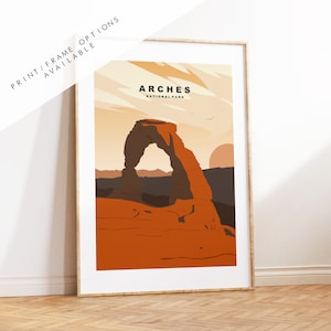 Arches Druck - US Nationalpark Reiseplakat - Reiseplakat - Drucke, gerahmt oder auf Leinwand - USA Nationalparks - Arches Reiseplakat - Geschenk