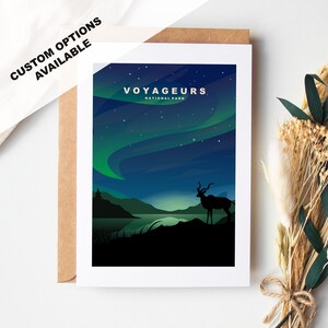 Tarjeta de felicitación de Voyageurs - Parque Nacional Voyageurs - Tarjetas de felicitación de parques nacionales de EE. UU. - Sobre incluido - Tarjeta reciclada blanca