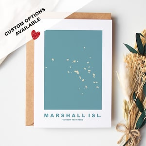 Cartão de felicitações das Ilhas Marshall - Opções personalizadas disponíveis - Envelope Kraft incluído - Aniversário - Aniversário - Viagem surpresa - Cartão personalizado