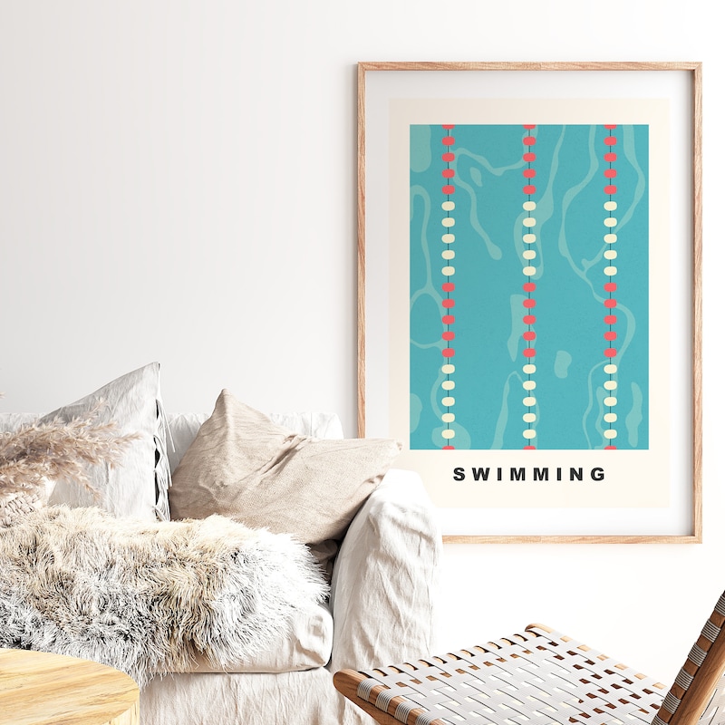 Swimming Poster - Etsy