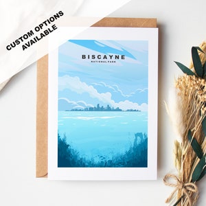 Tarjeta de felicitación de Biscayne - Parque Nacional Biscayne - Tarjetas de felicitación de parques nacionales de EE. UU. - Sobre incluido - Tarjeta reciclada blanca