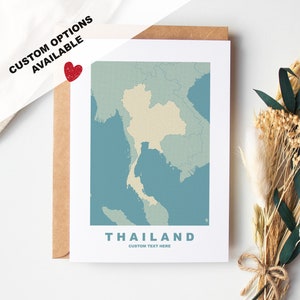 Wenskaart Thailand - aangepaste opties beschikbaar - kraftenvelop inbegrepen - jubileum - verjaardag - verrassingsreis - aangepaste kaart