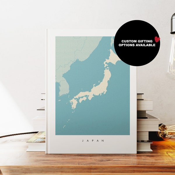 Japan Notebook - A5 or A4 - Map Notebook - Hardcover Journal - Ringbound Notebook - Lined - Graph - Plain Paper - Small Gift - Gift