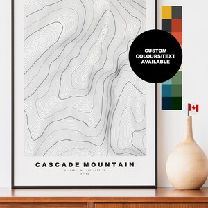 Cascade Mountain Carta Geografica  -  Manifesto - Stampa  Manifesto della mappa