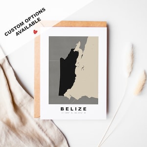 Tarjeta de felicitación personalizada de Belice - Sobre Kraft incluido - Texto personalizado - Tarjeta de felicitación de Belice - Aniversario - Viaje sorpresa - Cumpleaños