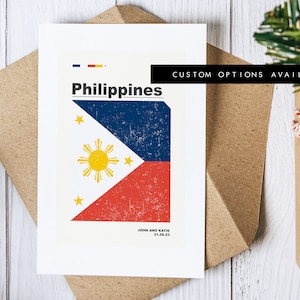 Philippines - Carte de voeux personnalisée - Carte vierge - Enveloppe recyclée incluse - Carte de voeux - Anniversaire - Anniversaire - Voyage