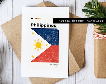 Philippines Greeting Card - Custom Greeting Card - Blank Card - Recycled Envelope Included - Greeting Card - Birthday - Anniversary - Trip